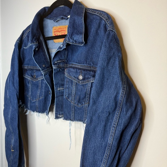 Levi's Blue Cropped Jean Jacket - Picture 3 of 6